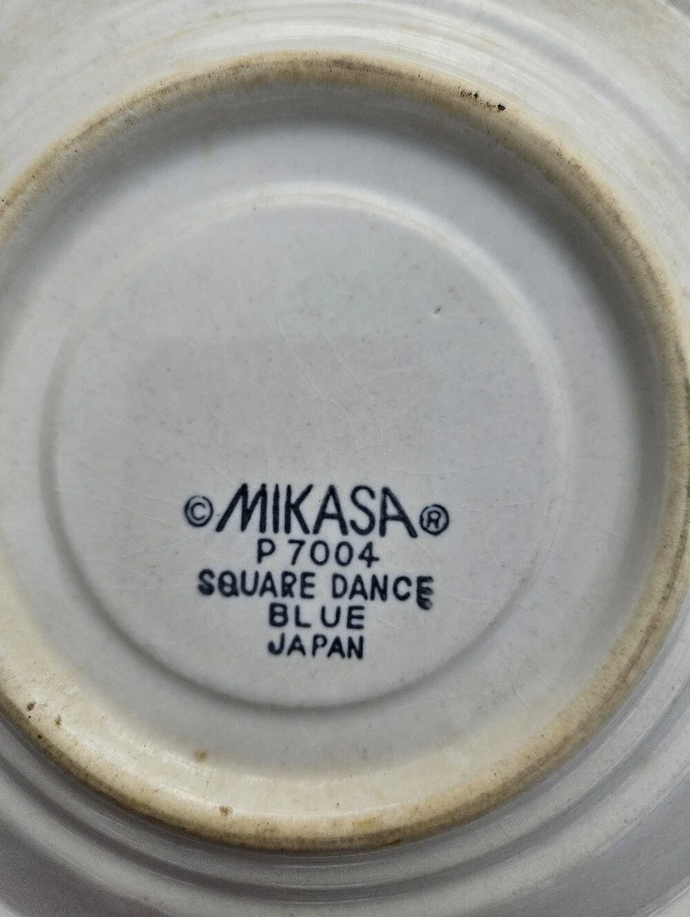 Mikasa, P7004 Lifestyle SQUARE DANCE BLUE, Set of 4 Saucer Plates 6.25
